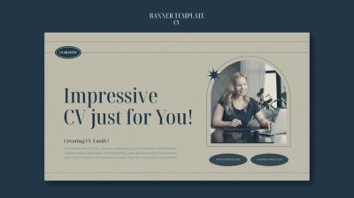 Horizontal Banner Template for Career and Occupation CV – Free Download