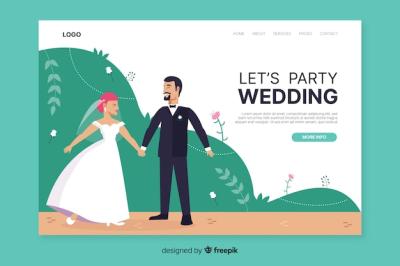 Flat Wedding Landing Page Template – Free Stock Photo Download