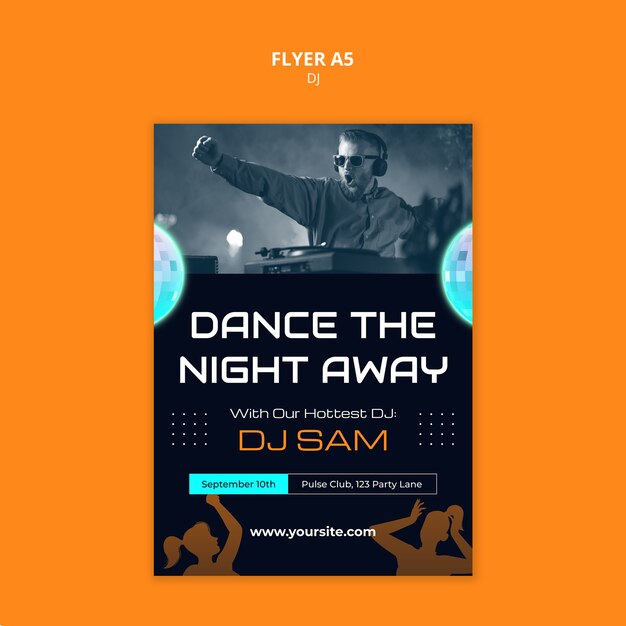 Dj Party Flyer Template Design for Free Download