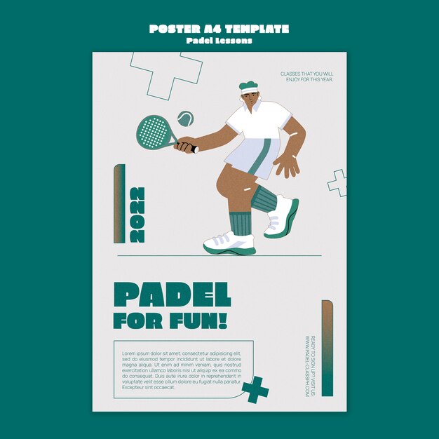 Flat Design Paddle Tennis Template – Free Download