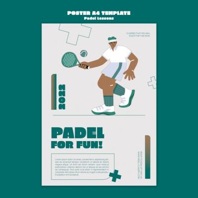 Flat Design Paddle Tennis Template – Free Download