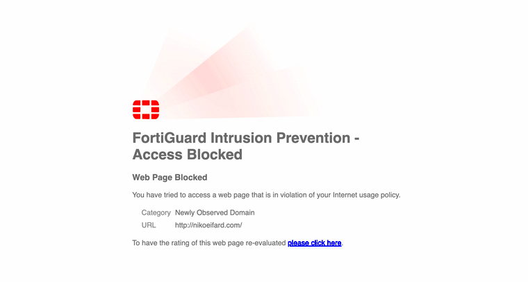 FortiGuard Intrusion Prevention Access Blocked APPDRAG Community