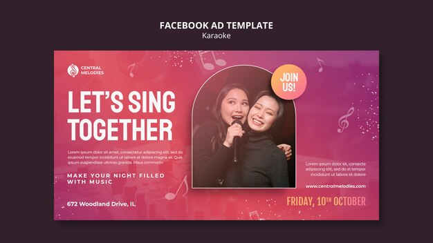 Gradient Karaoke Party Facebook Template – Free Download