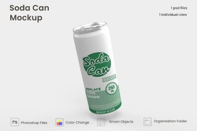 Premium PSD Metal Soda Can Mockup – Free Download