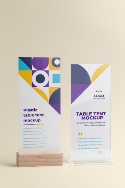 Isolated Paper Table Tent Mockup – Free Download