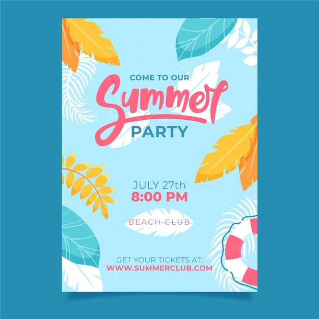Tropical Party Poster Template – Free Download