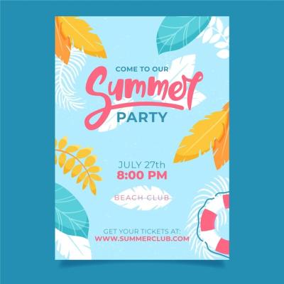 Tropical Party Poster Template – Free Download