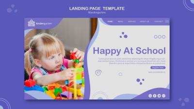 Kindergarten Template Landing Page – Free Download Stock Photos