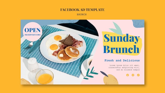 Brunch Template in Flat Design – Free Download