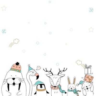 Cute Sea Lion Animal Christmas Card Background – Free Download