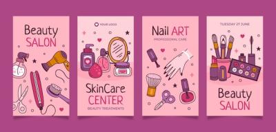 Hand Drawn Beauty Salon Instagram Stories – Free Download