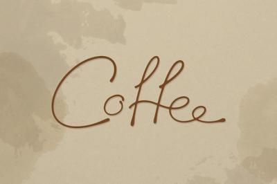 Coffee Typography on Beige Background Vector – Free Download