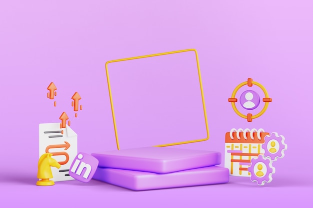 Sales and Marketing Podium Background in 3D Rendering – Free to Download