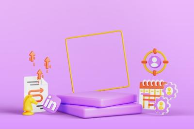 Sales and Marketing Podium Background in 3D Rendering – Free to Download