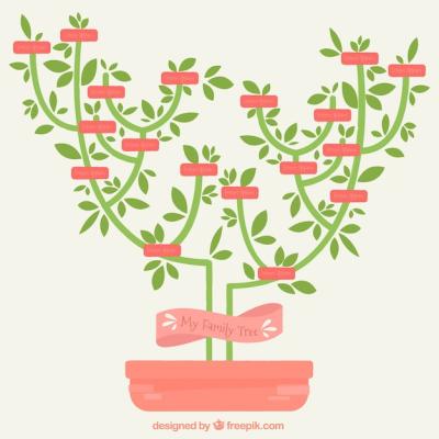 Minimalist Family Tree in Flat Design – Free Download