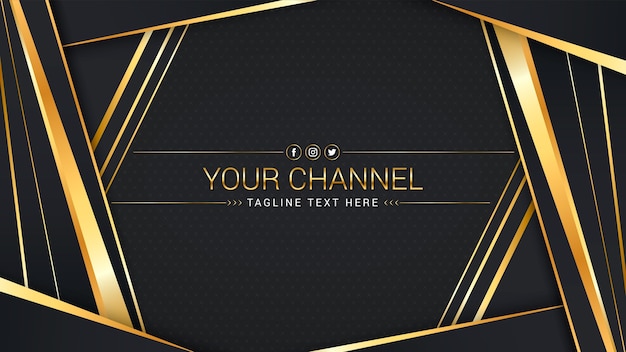 Golden Gradient Luxury YouTube Channel Art Template – Free Download
