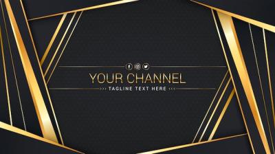 Golden Gradient Luxury YouTube Channel Art Template – Free Download