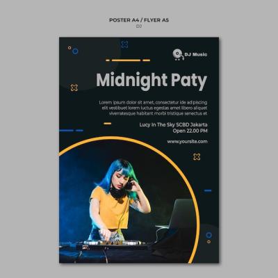 Vertical Poster Template for Music Festival – Free Download