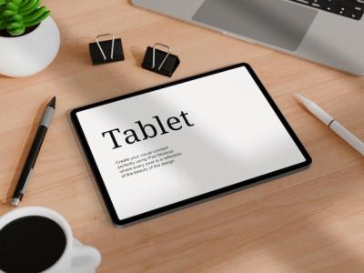 Tablet Displaying the Word “Table” – Free Download