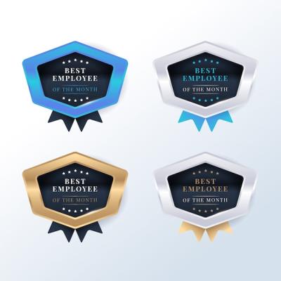 Business Gradient Badge Collection for Employee of the Month – Free Download