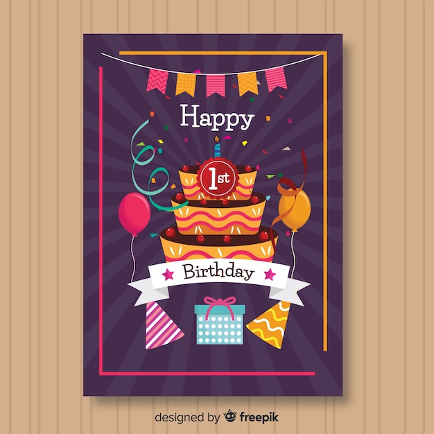 First Birthday Invitation Card – Free Download