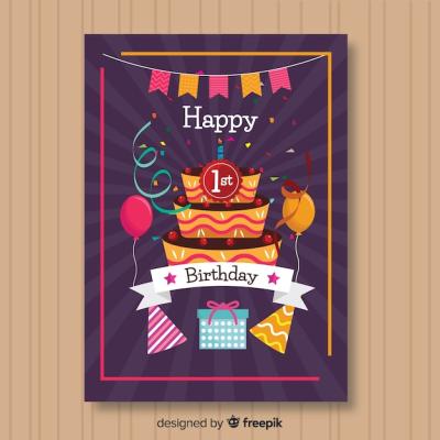 First Birthday Invitation Card – Free Download
