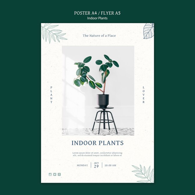 Indoor Plants Poster Template – Free to Download Stock Photo