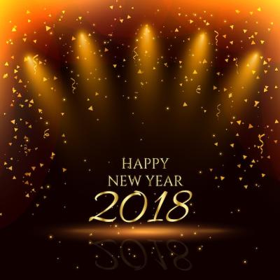 Happy New Year Party Background with Golden Confetti – Free Download