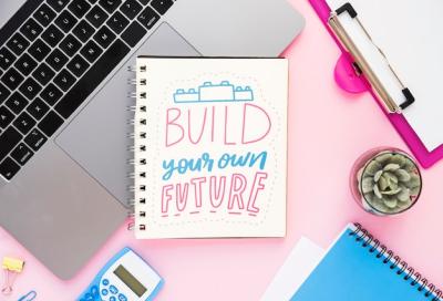 Notebook on Workspace with Message – Free Stock Photo for Download