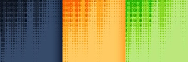Halftone Background Set in Black, Yellow, and Green – Free to Download