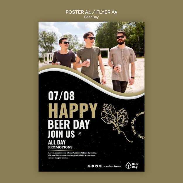 Beer Day Poster Template – Download Free Stock Photo