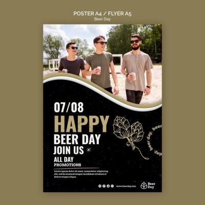 Beer Day Poster Template – Download Free Stock Photo