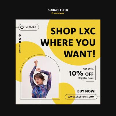 E-commerce Concept Square Flyer Template – Free Download