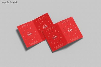 Bi-Fold A5 Flyer Mockup with Open Cover Perspective View – Free Download