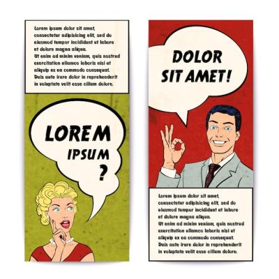 Comics Human Banner Set – Free Download, Free Stock Photo