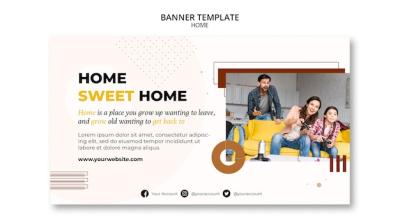Minimalistic Horizontal Banner Template for New Homes – Free Download