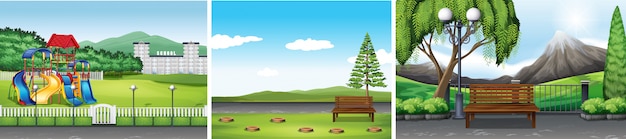 Public Park Scene Backgrounds – Free Download