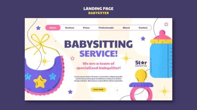 Babysitter Job Landing Page Template – Free Download