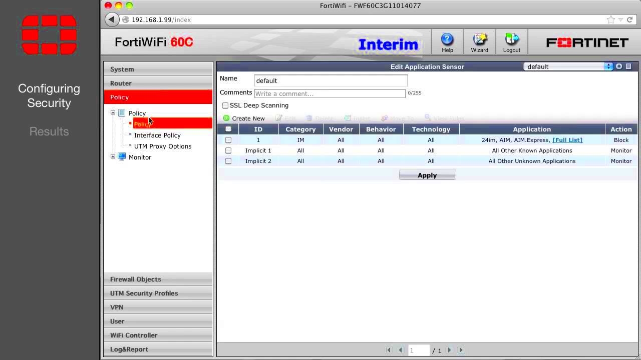 FortiGate Application Control Blocking IM Services YouTube