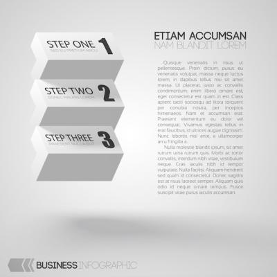 Three-Step Infographic Design with White Brick Background – Free Download