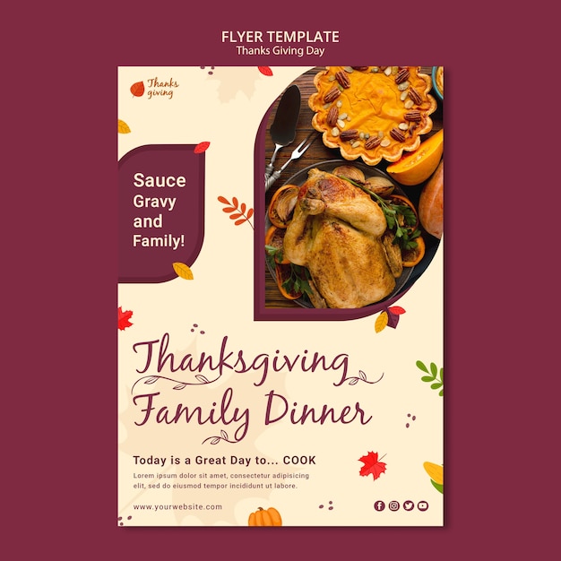 Thanksgiving Day Autumn Print Template – Free Download
