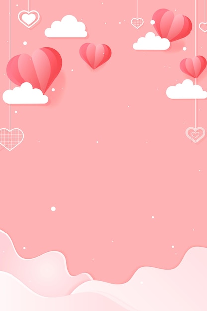Dangling Hearts Cloud Wave on Pink Background – Free Stock Photo Download
