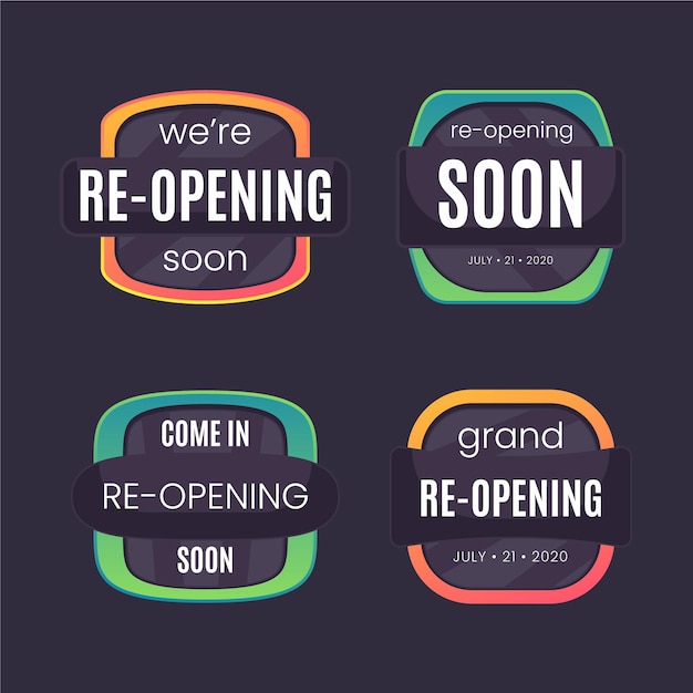 Re-opening Soon Badges – Free Download Free Stock Photo