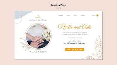 Beautiful Wedding Ceremony Landing Page for Bride and Groom – Free Download
