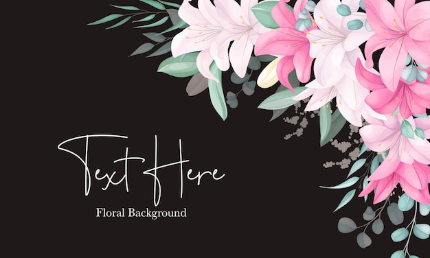 Hand Drawn Lily Flower Background – Free Stock Photo for Download