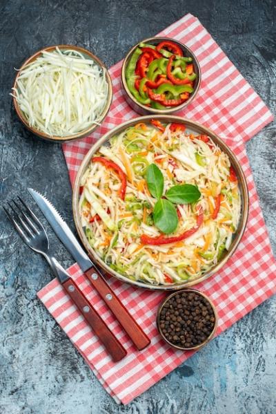 Delicious Vegetable Salad from a Top View – Free Download