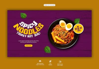 Food Menu and Restaurant Web Banner Template – Download Free Stock Photo