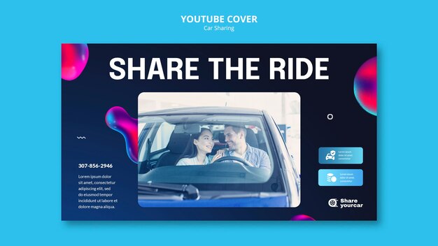 Car Sharing Service YouTube Cover Template – Free Download