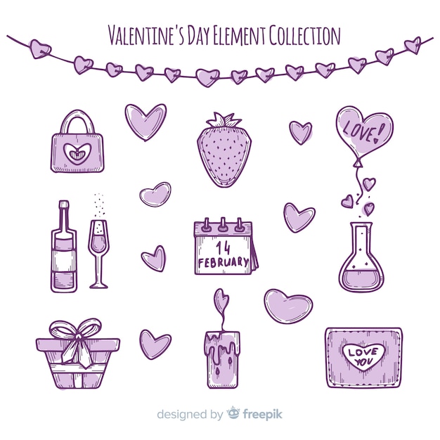 Valentine’s Day Element Collection – Free to Download for Your Projects