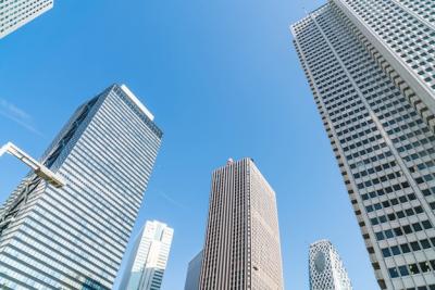 High-Rise Buildings Against a Blue Sky in Shinjuku, Tokyo – Free Download